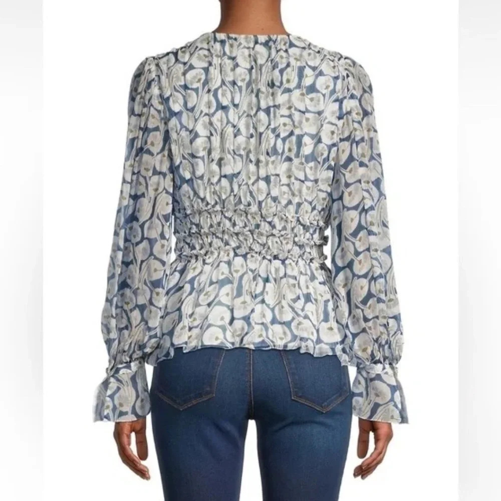 Rebecca Taylor Deco Fleur Silk Floral Blouse/Mu;ticolor, 16717 - Picture 16 of 16